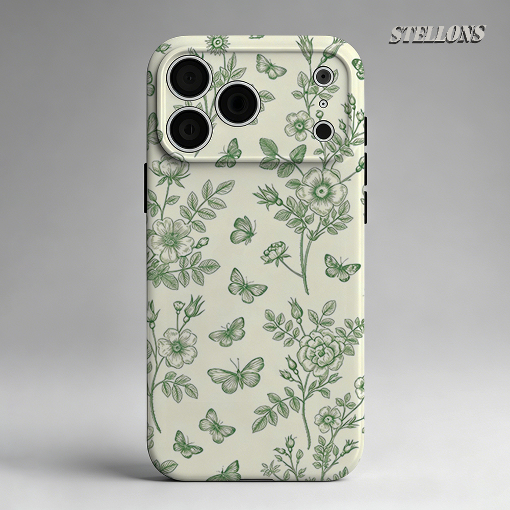 Phone Cases Magnetic - Green Floral Butterfly Sketch Phone Case