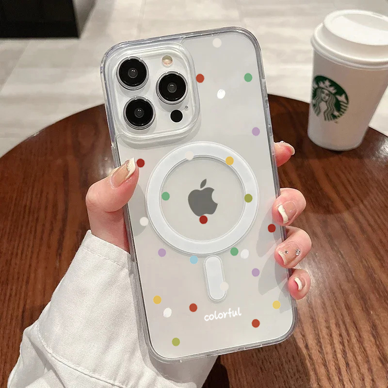 Phone Cases Magnetic - INS Korean Creative Colored Wave Dots
