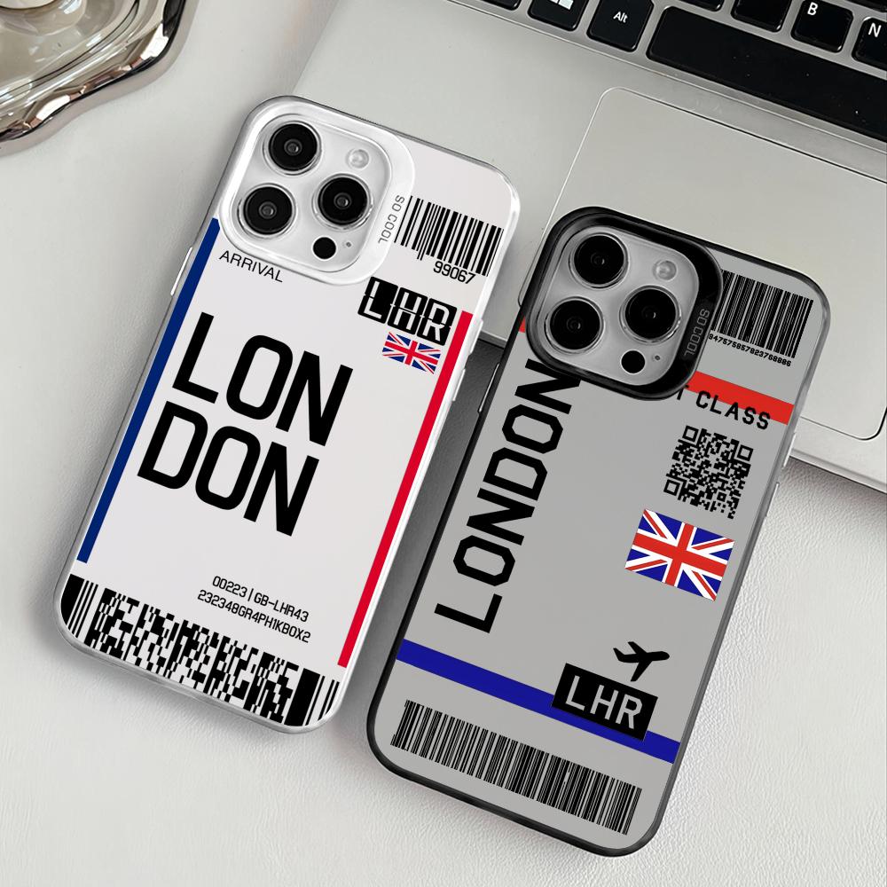 Phone Cases Purple - Britain Plane Travel Ticket Phone Case