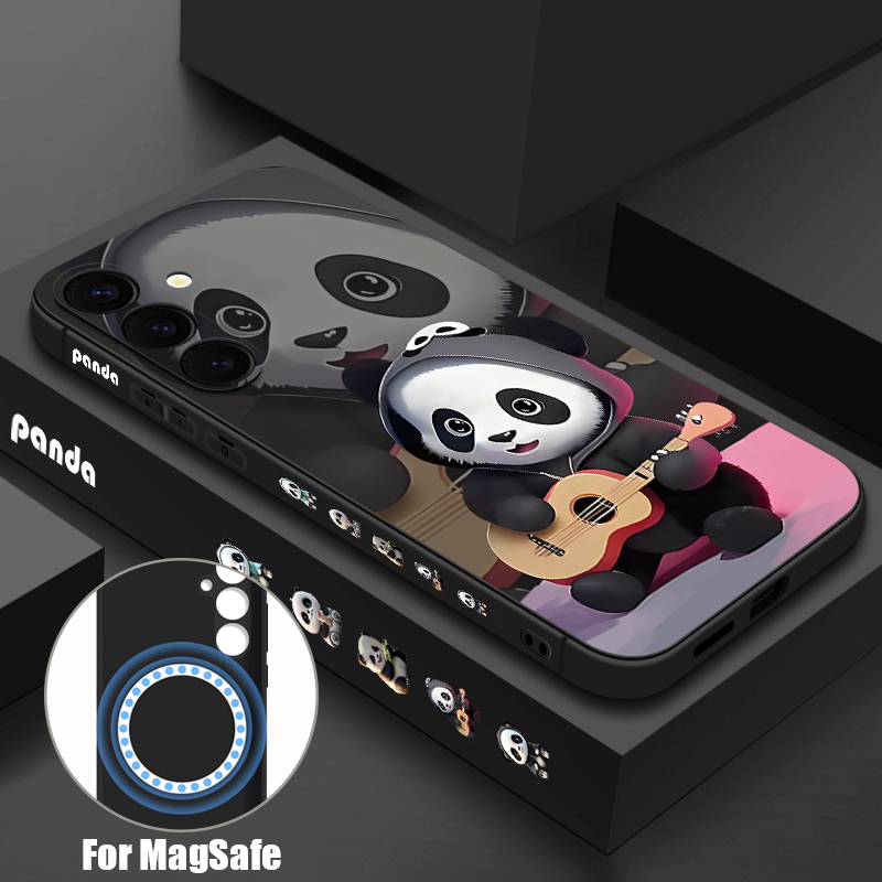 Phone Cases Magsafe - Guitar-playing Panda Case For Samsung Galaxy