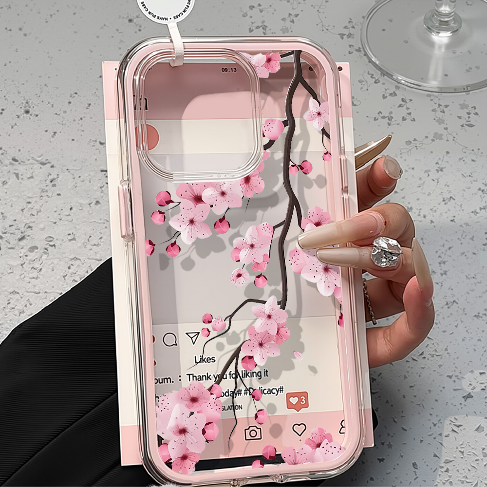 Phone Cases Iphone 13 - 2in1 Pink Flower Case For iPhone