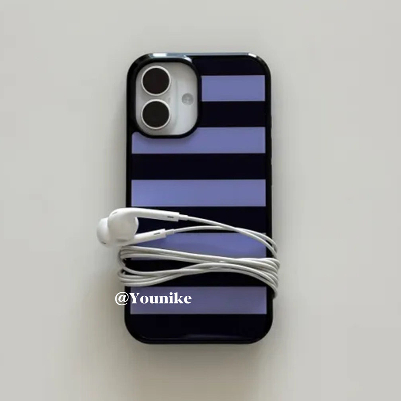 Korean Ins Purple and Black St - Phone Cases Purple recension och pris
