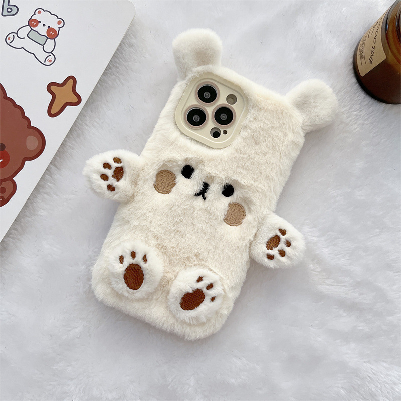 Korean 3D Cartoon Bear Fluffy  - Phone Cases Iphone 13 recension och pris
