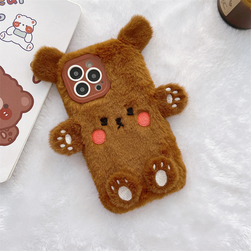 Korean 3D Cartoon Bear Fluffy  - Phone Cases Iphone 13 recension och pris