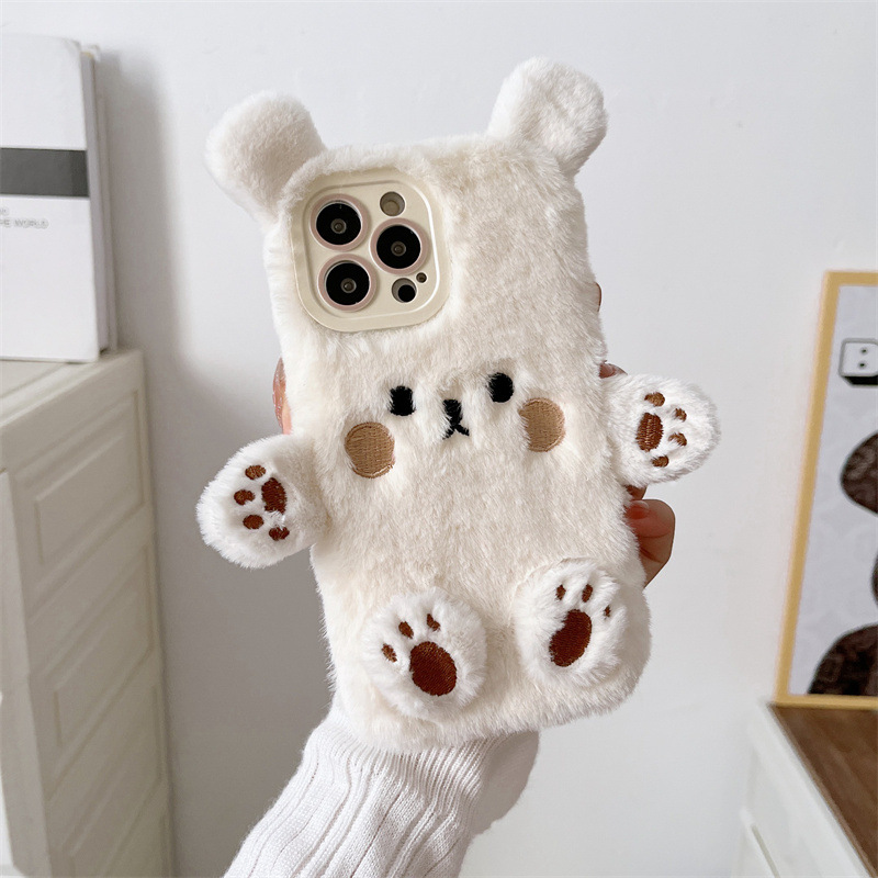 Korean 3D Cartoon Bear Fluffy  - Phone Cases Iphone 13 recension och pris