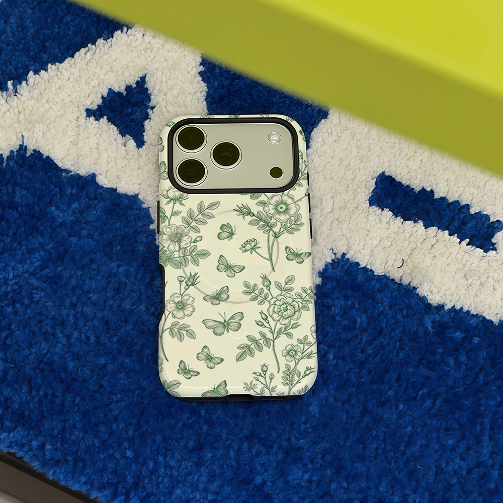 Green Floral Butterfly Sketch  - Phone Cases Magnetic recension och pris