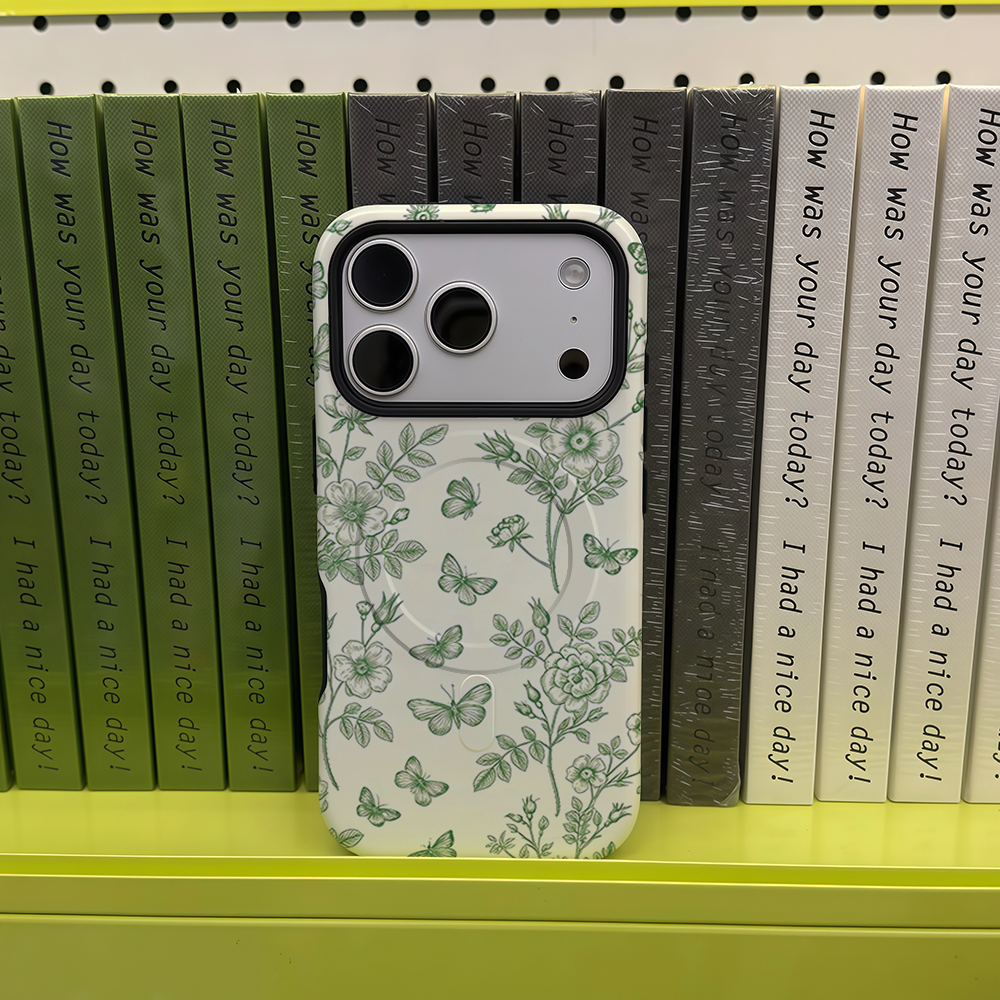 Green Floral Butterfly Sketch  - Phone Cases Magnetic recension och pris