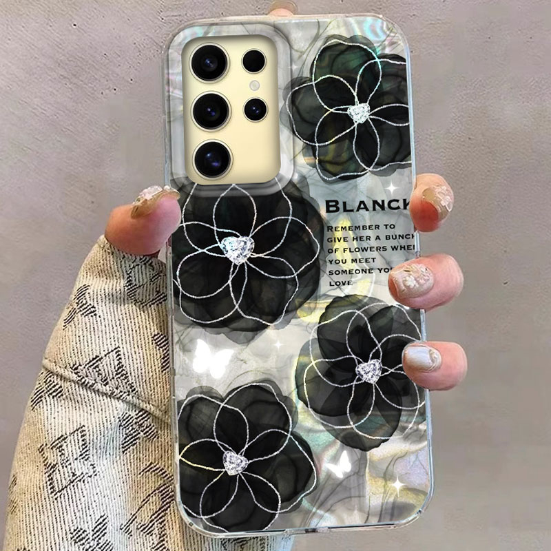 Marble Black Purple Rose Flowe - Phone Cases Purple recension och pris