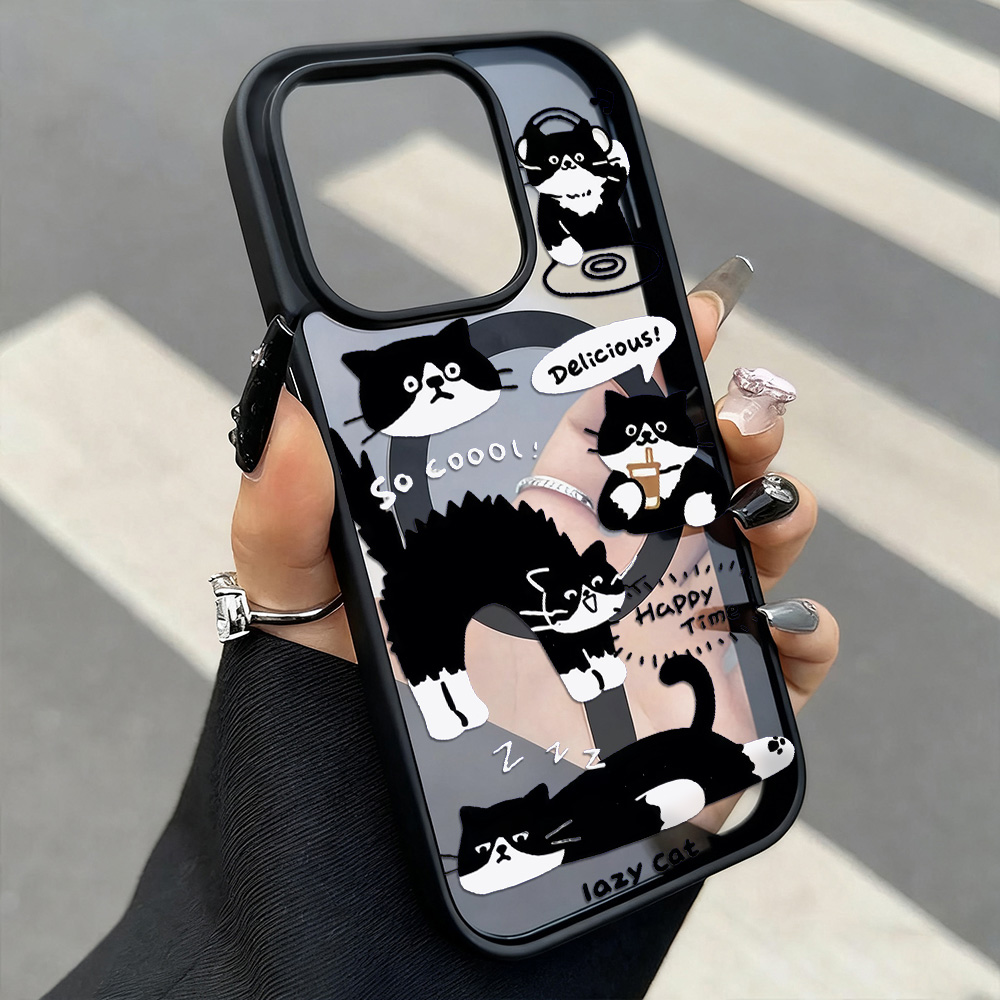 Funny Black Cat Wireless Charg - Phone Cases Magsafe recension och pris