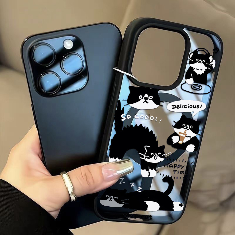 Funny Black Cat Wireless Charg - Phone Cases Magsafe recension och pris