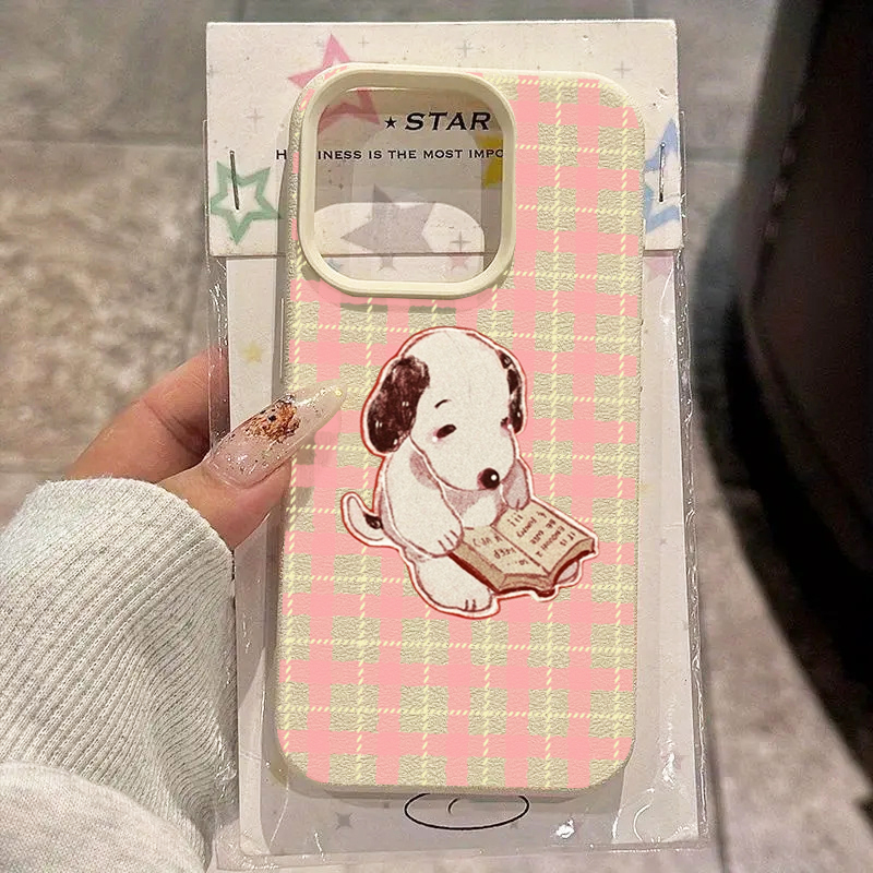 Cute Vintage Book Dog Litchi P - Phone Cases Vintage recension och pris