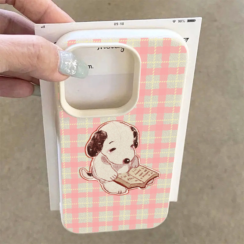 Cute Vintage Book Dog Litchi P - Phone Cases Vintage recension och pris