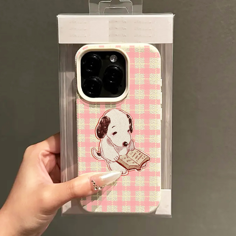 Cute Vintage Book Dog Litchi P - Phone Cases Vintage recension och pris
