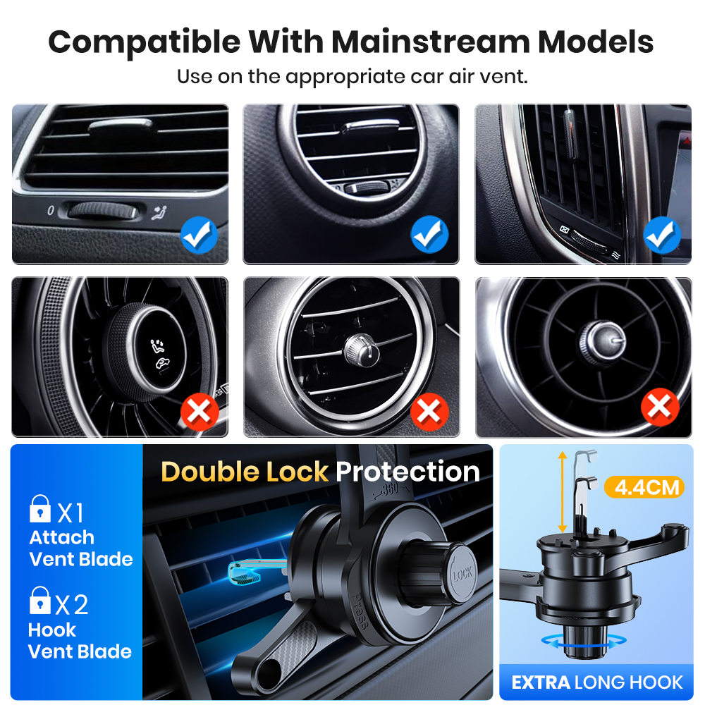 TOPK Car Phone Holder Air Vent - Phone Cases Heavy Duty recension och pris