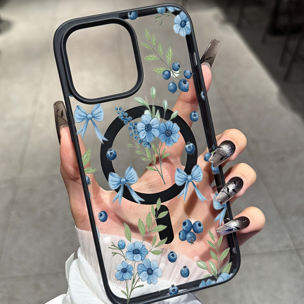Blueberry Floral Clear Case  F - Phone Cases Magsafe recension och pris
