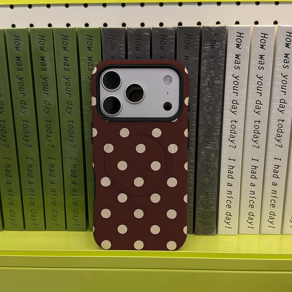 Brown Beige Polka Dot Phone Ca - Phone Cases Magnetic recension och pris
