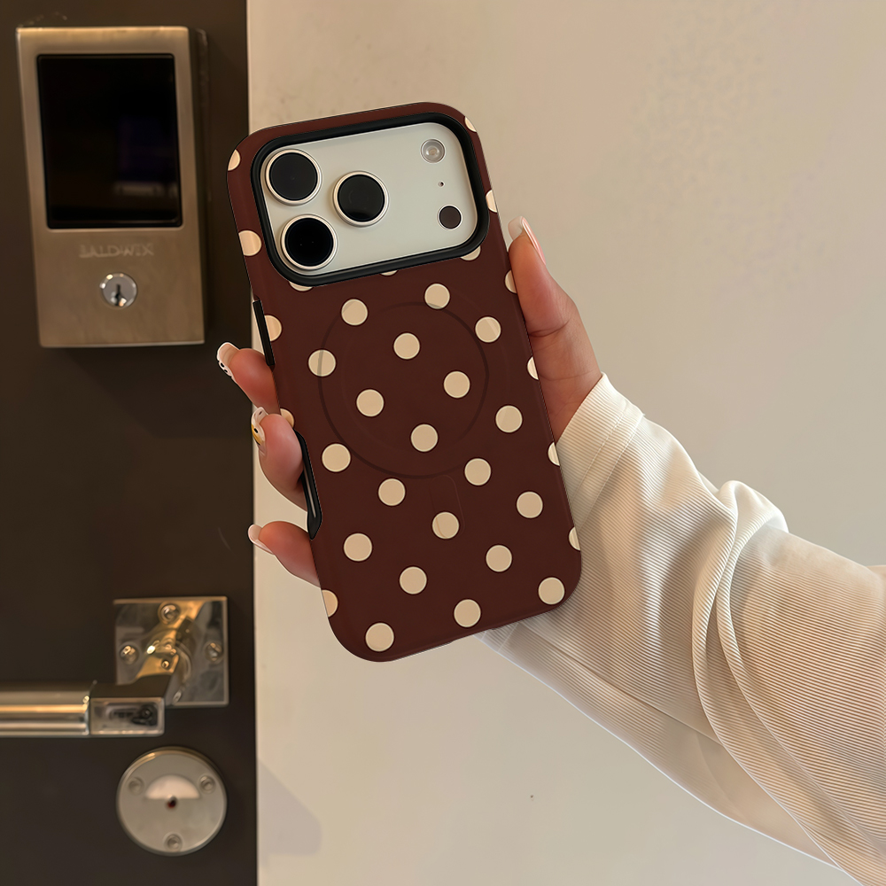 Brown Beige Polka Dot Phone Ca - Phone Cases Magnetic recension och pris