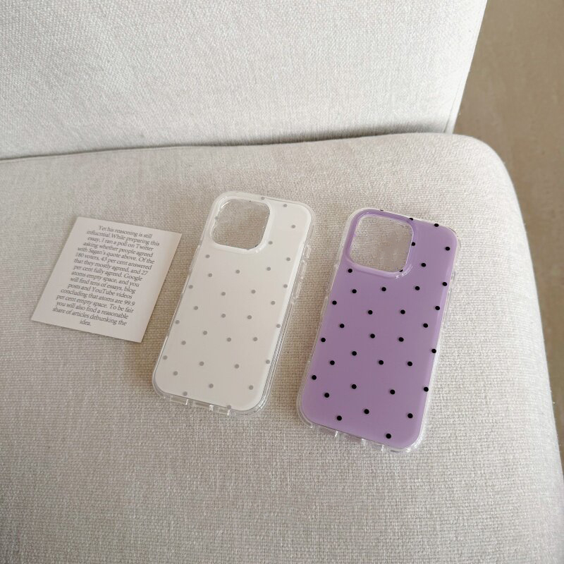 Korean White & Purple Polka Do - Phone Cases Purple recension och pris
