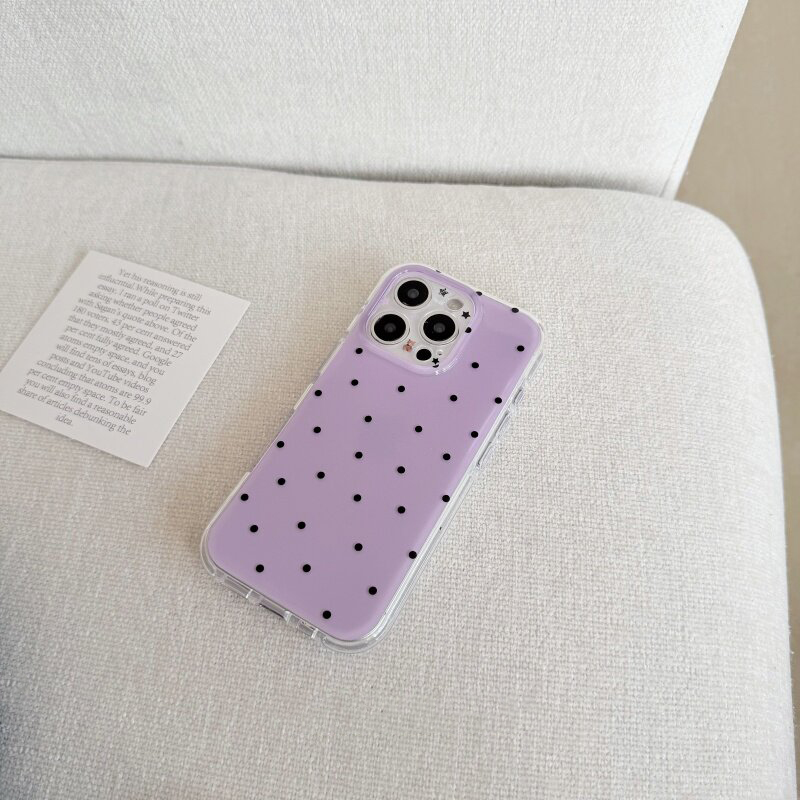 Korean White & Purple Polka Do - Phone Cases Purple recension och pris