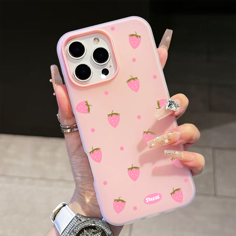 Sweet Pink Strawberry Pattern  - Phone Cases Iphone 13 recension och pris