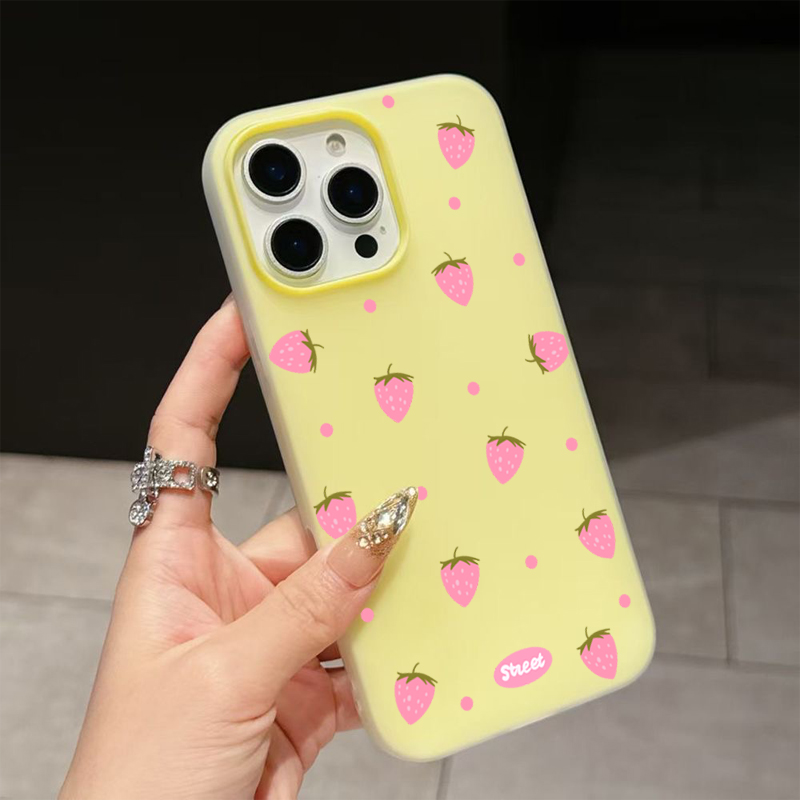 Sweet Pink Strawberry Pattern  - Phone Cases Iphone 13 recension och pris