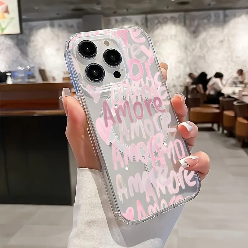 Amore-Love Romantic Pink Lette - Phone Cases Magnetic recension och pris